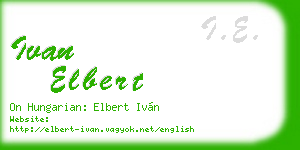 ivan elbert business card